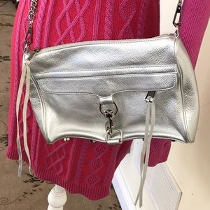 Silver REBECCA. MINKOFF crossbody handbag.